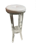 Vintage Lucite Tall Stool With White Cushion