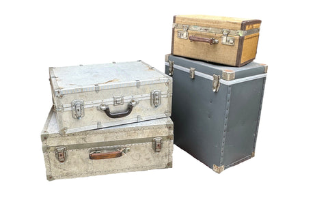 Vintage Industrial Suitcases- Set of Four