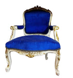 1980s Bright Blue Cushioned Accent Chair