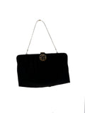 Small Black Hand Bag With Gold and Jewel Accents *Missing Jewels