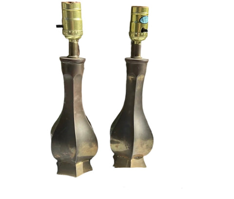 Art Deco Brass Pair of Lamps