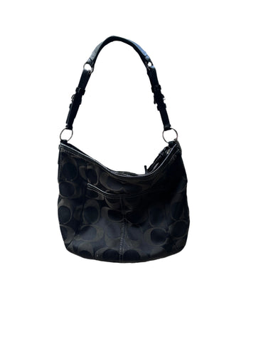 Vintage Black Coach Purse With Silver Details