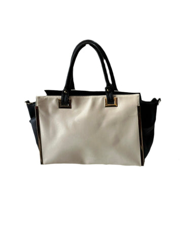 Black and White Leather Claire's Handbag