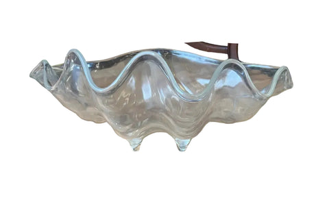 Large Lucite Shell Design Decorative Bowl