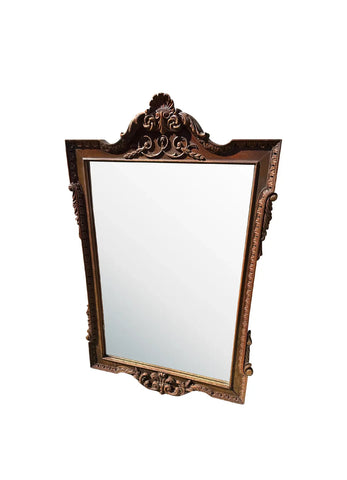 Large Vintage Hand Carved Wooden Mirror