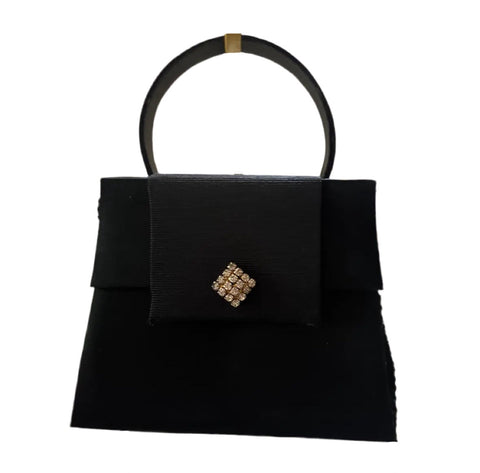 Small Black Sasha Crossbody or Handbag With Diamond Details