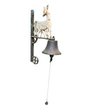 Vintage Iron Wall Hanging Dinner Bell With Deer Figures