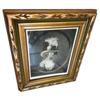 Black and White Vintage Print of Woman in Fancy Hat, Framed
