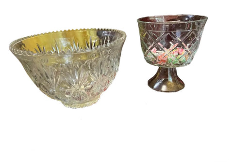 Pair of Crystal Decorative or Serving Bowls