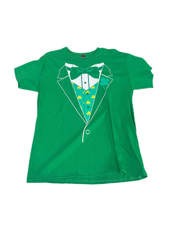 St. Patrick's Day Suit Style Green T-Shirt, Size L