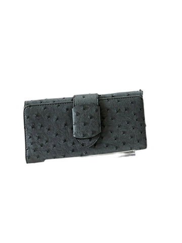 Small Light Blue Faux Ostrich Skin Wallet