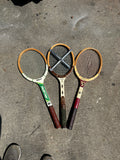 Collection of Vintage Wooden Wilson Tennis Rackets With Zephyr Press