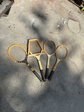 Collection of Vintage Miscellaneous Wooden Tennis Rackets With Guards