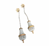 1970s Regency Style Gold and Crystal Baby Pendant Lights- A Pair
