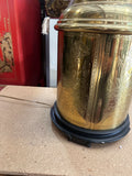 Vintage Round Brass Detailed Etched Lamp with Floral Details