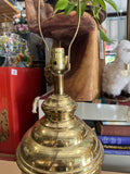 Vintage Round Brass Detailed Etched Lamp with Floral Details