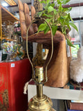 Vintage Round Brass Detailed Etched Lamp with Floral Details