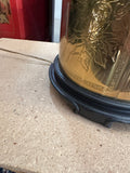 Vintage Round Brass Detailed Etched Lamp with Floral Details