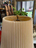 1970s Wooden Hand Carved Figurative Large Lamp with Shade