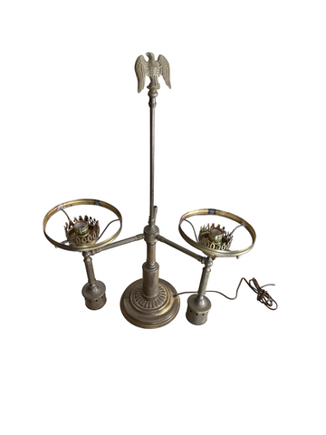 Vintage Brass Americana Lamp with Eagle Accents