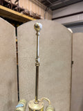 Vintage Tall Double Bulb Gold and Glass Lamp