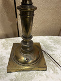 Large Vintage Brass and Wooden Lamp