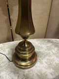 Large Vintage Heavy Brass Table Lamp with Lampshade