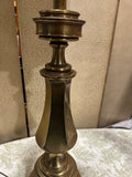Large Vintage Heavy Brass Table Lamp with Lampshade