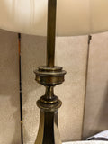 Large Vintage Heavy Brass Table Lamp with Lampshade