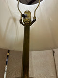Large Vintage Heavy Brass Table Lamp with Lampshade