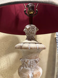 Wooden Hand Carved Rustic Style Lamp with Shade