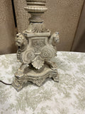 White Ceramic Vintage Equestrian Style Table Lamp