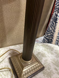 Simple Tall Vintage Table Lamp with Gold Accents and Shade