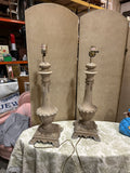 Pair of Vintage White Metal Table Lamps