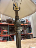 Pair of Vintage Skinny Brass Table Lamps with Lampshades Included