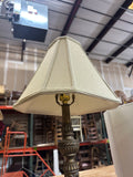 Pair of Vintage Skinny Brass Table Lamps with Lampshades Included