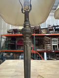 Pair of Vintage Skinny Brass Table Lamps with Lampshades Included