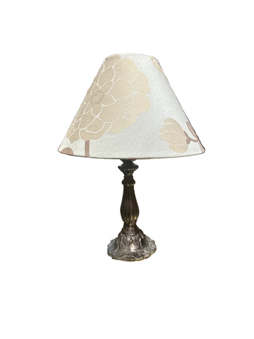 Small Vintage Heavy Black Metal Table Lamp with Shade