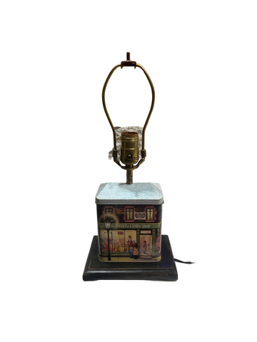 Vintage Small Tin Candy Shop Table Lamp