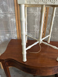 1970s Oversized White Bamboo Table Lamp, Needs Rewiring