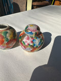 Pair of Small Vintage Asian Floral Vases