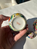 Pair of Small Vintage Asian Floral Vases
