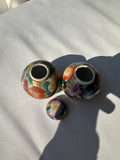 Pair of Small Vintage Asian Floral Vases