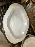 Large Stately Ceramic Turkey Platter, Made in Italy Relief