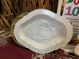 Large Stately Ceramic Turkey Platter, Made in Italy Relief