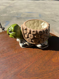 70s Ceramic Hand Painted Turtle Indoor Planter