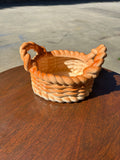 70s Ceramic Bread Roll Woven Bowl
