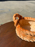70s Ceramic Bread Roll Woven Bowl