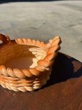 70s Ceramic Bread Roll Woven Bowl
