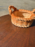 70s Ceramic Bread Roll Woven Bowl